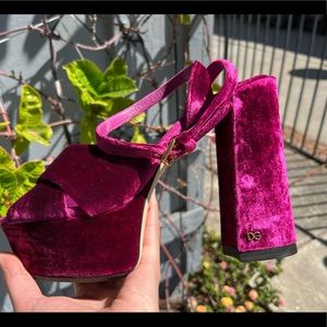 Dolce & Gabbana velvet platform sandals 40